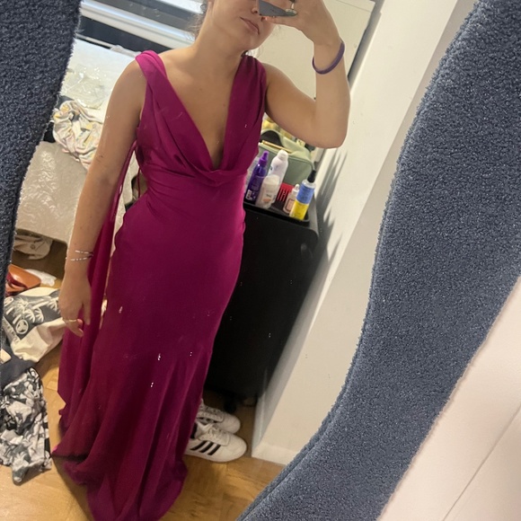 GABRIELLA COWL MAXI DRESS - FUCHSIA - Picture 5 of 6
